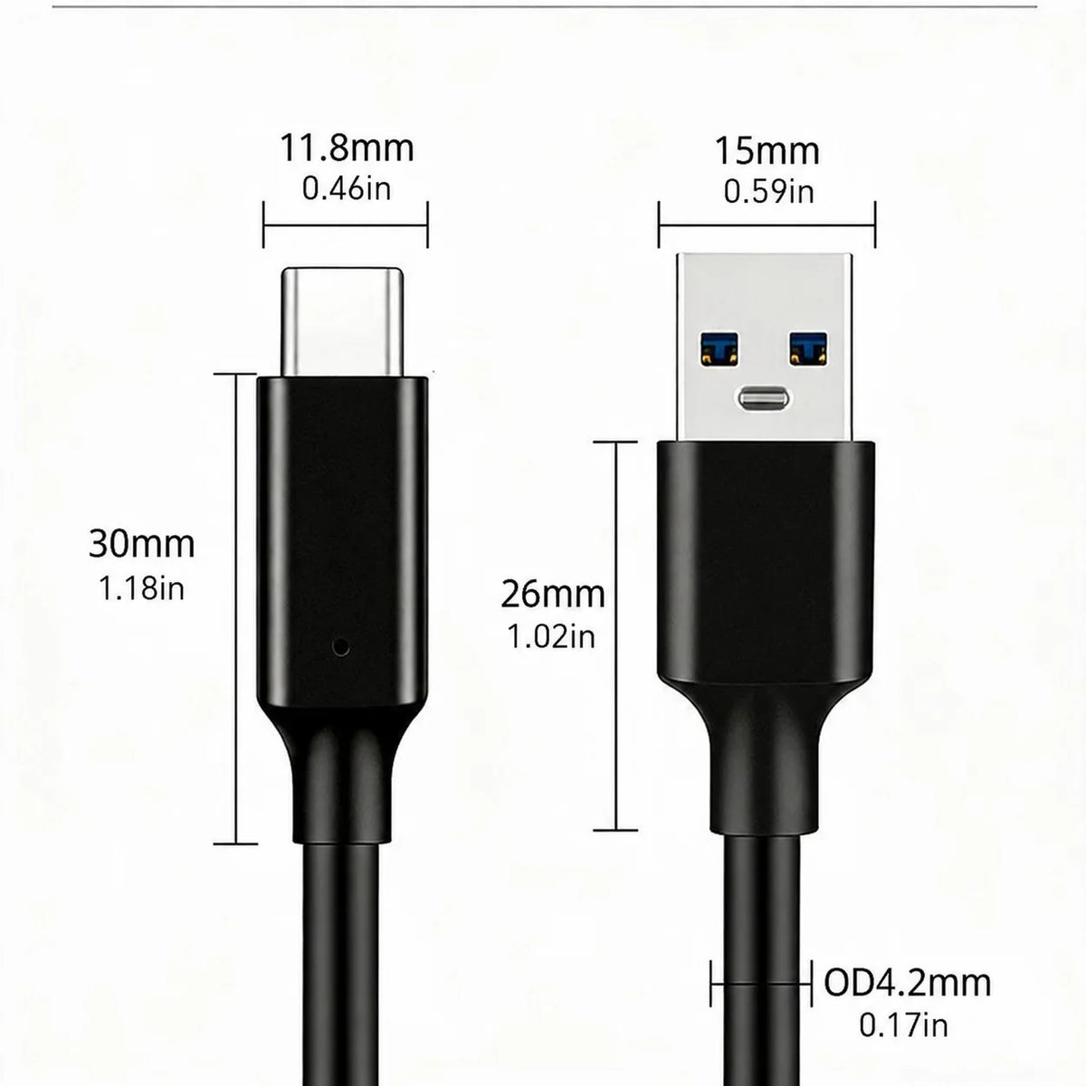 USB 3.2 Type C to A Cable 10Gbps 60W PD Fast Charging Data Transfer for Galaxy S23 S22 Note 20 Pixel iPad Pro SSD Android Auto