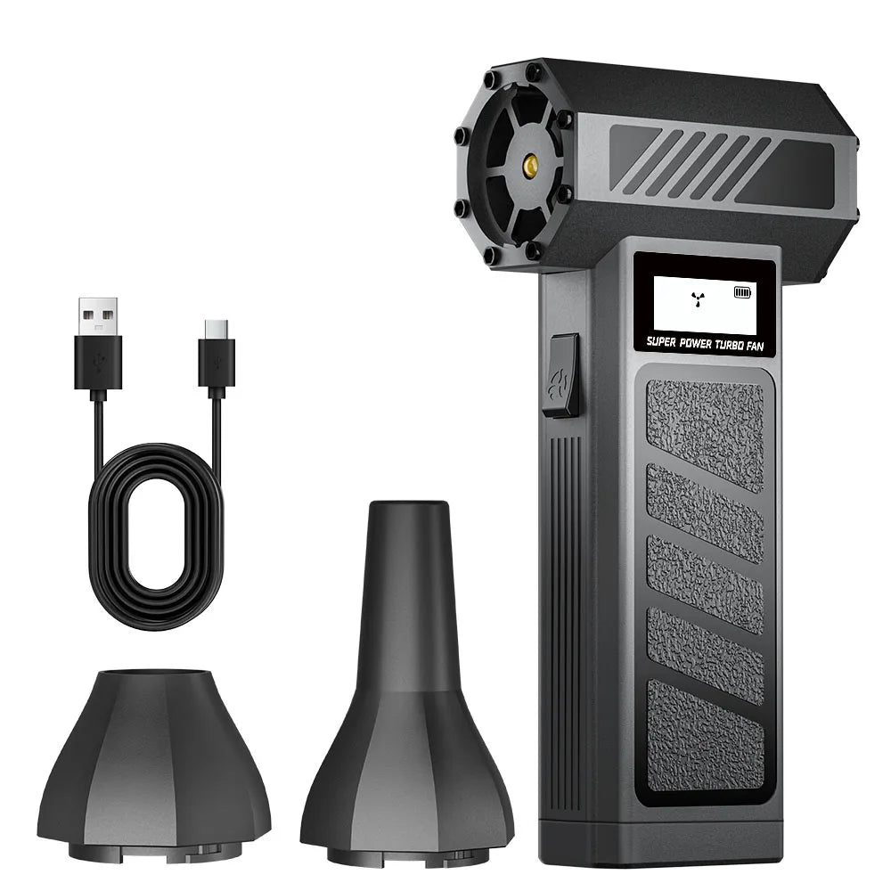 Turbo Fan 130000RPM Car Jet Fan 5 Outlet Nozzles Portable Blowing Snow Cleaning Blower Tool Electric Air Duster Type-C Charging