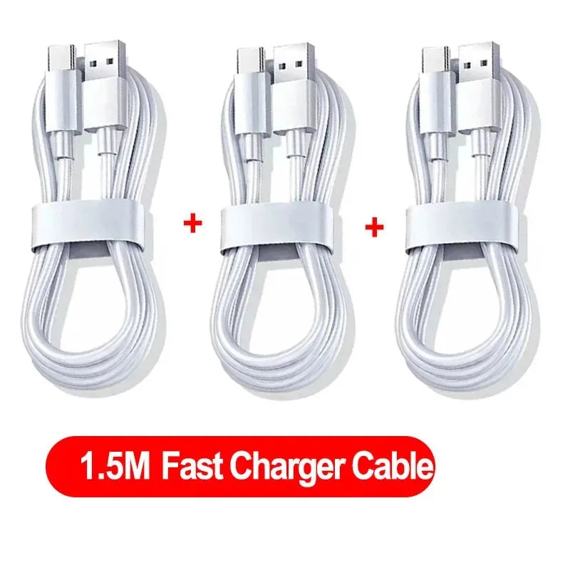 3PCS Type C Super Fast Charging Cable 10A 100W Data Cord for Huawei OPPO Vivo iQoo - Quick Charge USB Cables