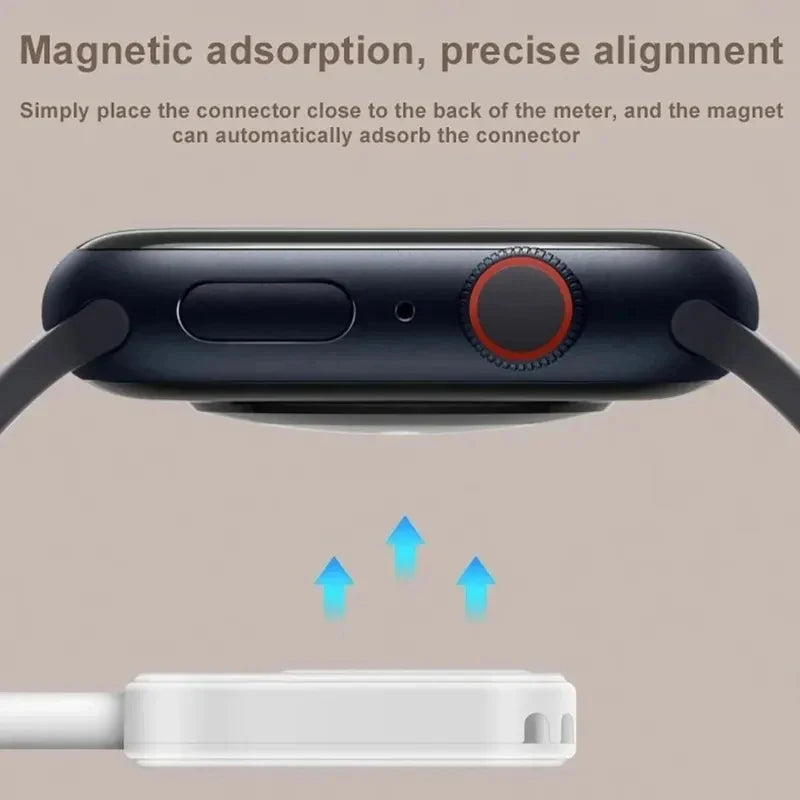 Hurtig magnetisk trådløs oplader til Apple Watch Ultra 3, 2, 1, Series 9, 8, 7, 6 og SE, opladerdock, adapter, Type-C-portabel oplader