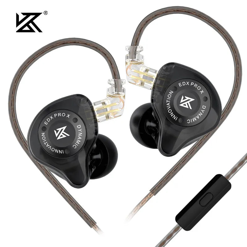 KZ EDX PRO X IEM-øretelefoner med dynamisk driver, HiFi-lyd og dyb bas, sportsørepropper med støjreduktion og aftageligt kabel