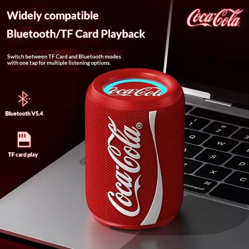 Ny Coca-Cola-samarbejdsmodel, Bluetooth-lyd, Bluetooth 5.4, RGB-belysning, stemmeaktivering, kortplads og bærbar Bluetooth-højttaler