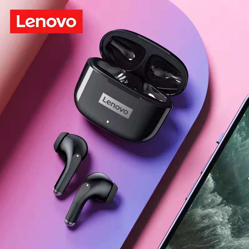 Auriculares Lenovo LP40 Pro Bluetooth V5.3, ligeros y resistentes al sudor, compatibles con teléfonos inteligentes, portátiles y computadoras