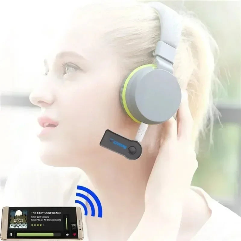 Bluetooth 5.0 Wireless Audio Receiver 3.5mm AUX Car Adapter Hands-Free Call Stereo Music Converter Wireless Audio Adapter in Car