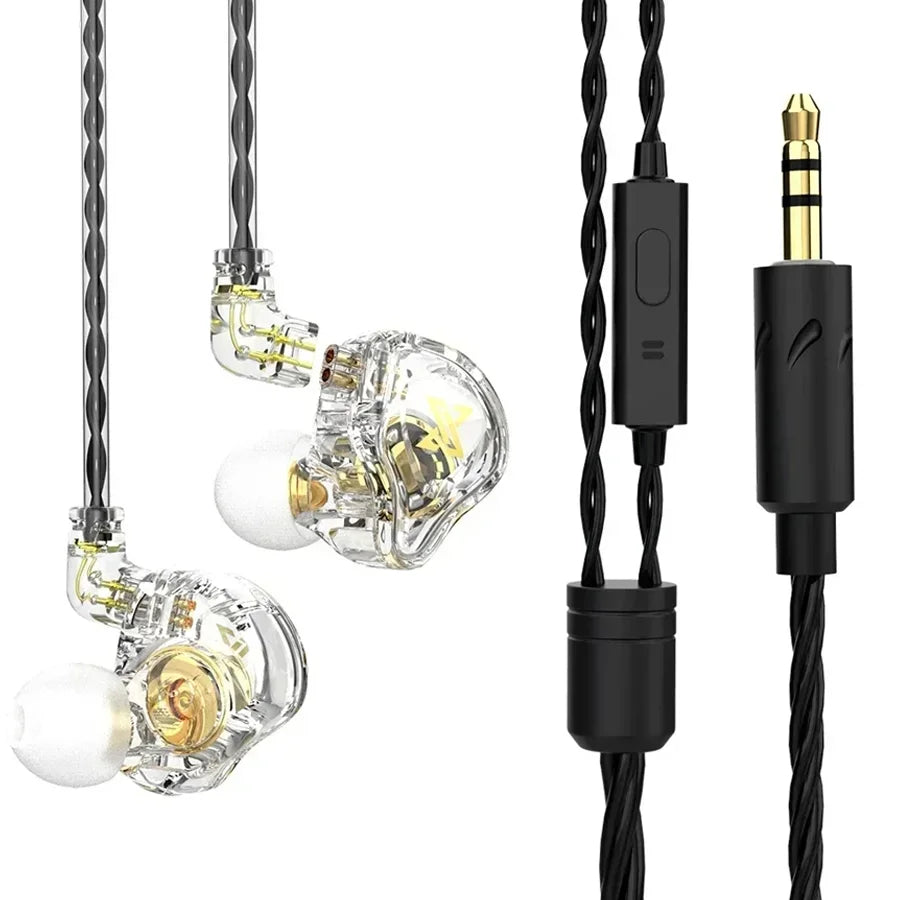 Original QKZ AK6 In-Ear-Ohrhörer mit 6 dynamischen Treibereinheiten, Mikrofon, Stereo, Sport-, HIFI- und Subwoofer-Headset, Monitor-Ohrhörer