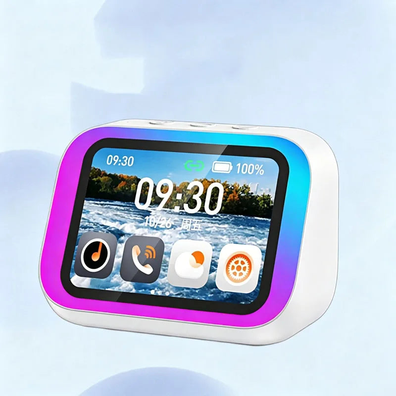 AI Bluetooth Speaker 5.4 AI voice assistant HD Touch Screen Display Electronic Album Alarm Clock Hands-free Calling 4inch Screen