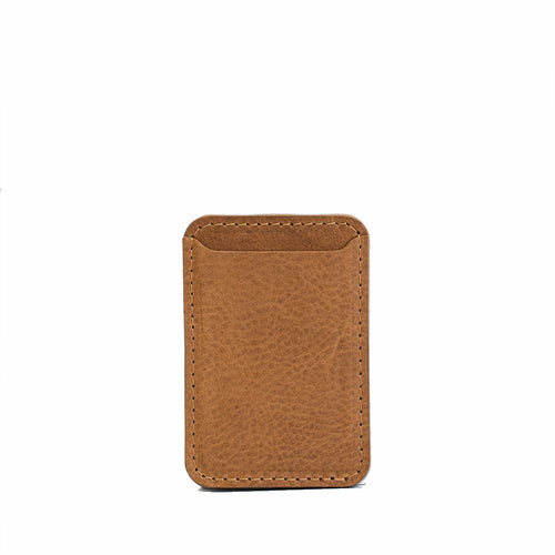 Full-Grain Leather Wallet compatible with MagSafe - Classic, handcrafted leather wallet in tan color.