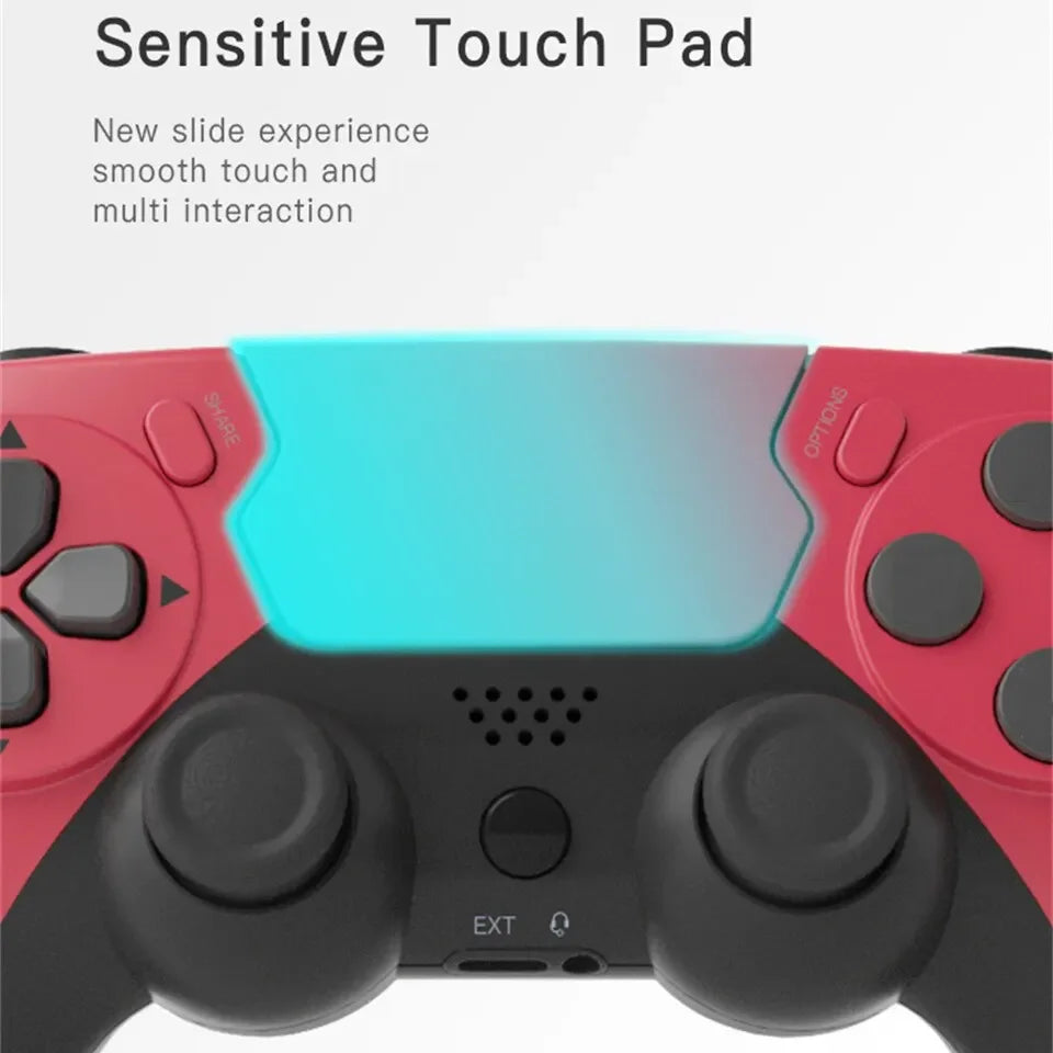GAMINJA P48 trådløs gamepad med seksakset gyroskop, spilcontroller til PS4- og PS3-konsol, Windows 7/8/10, dobbelt vibration, PC-joystick