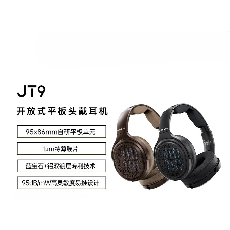 FiiO JT9 Open-Back Planar 1μm Ultra-Thin Film Aluminum Dual-Coated Over-Ear Wired Headphones HiFi with Detachable Cable Earphone