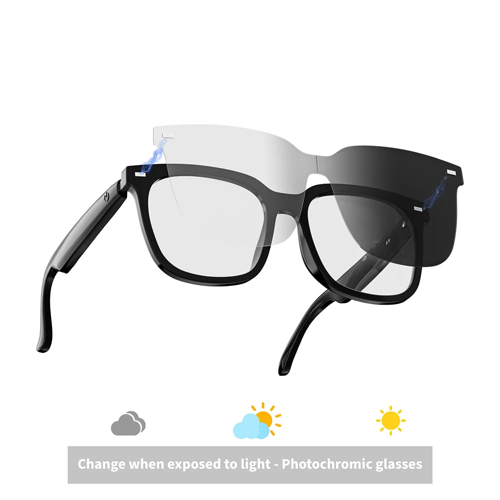 Lunettes Bluetooth AI à oreille ouverte Lentilles à aspiration magnétique Appels et musique à traduction en temps réel Communication commerciale et voyages internationaux