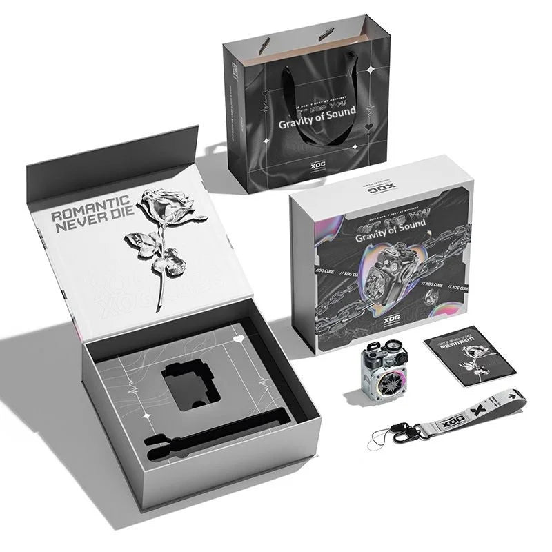 Nuevo altavoz de audio Bluetooth Muzen Cyber Cube-Pro, Bluetooth 5.0, portátil, con spinner antiestrés, sonido nítido y LED RGB