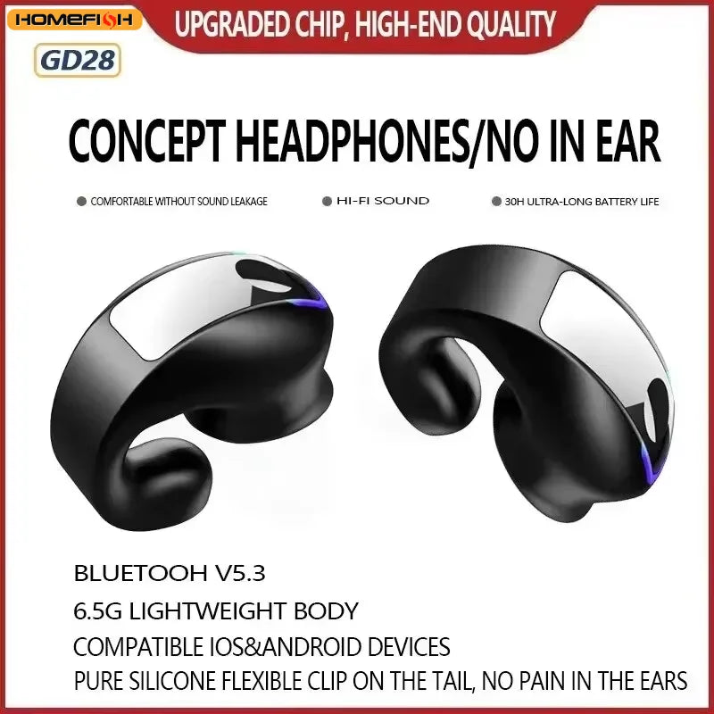 BT GD28 Business-Wireless-Ohrhörer zum Aufstecken, einkanalig, In-Ear, Bewegungs-Stereo, Knochenleitung, Mini-Mono-TWS-Ohrhörer