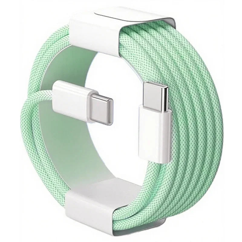Cable de carga rápida USB-C a USB-C trenzado de nailon con PD de 60W para iPhone 17, 16 y 15 / Pro Max, compatible con carga rápida Samsung Type-C