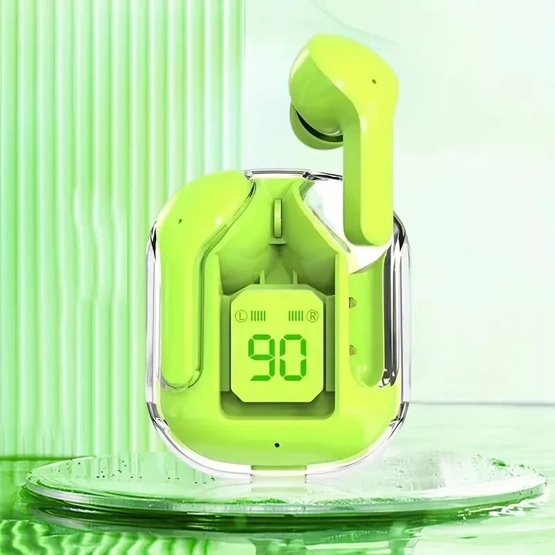 Original T2 Oreillettes Bluetooth sans fil transparentes HIFI Casque LED Affichage numérique de la puissance Son stéréo Oreillettes pour Xiaomi