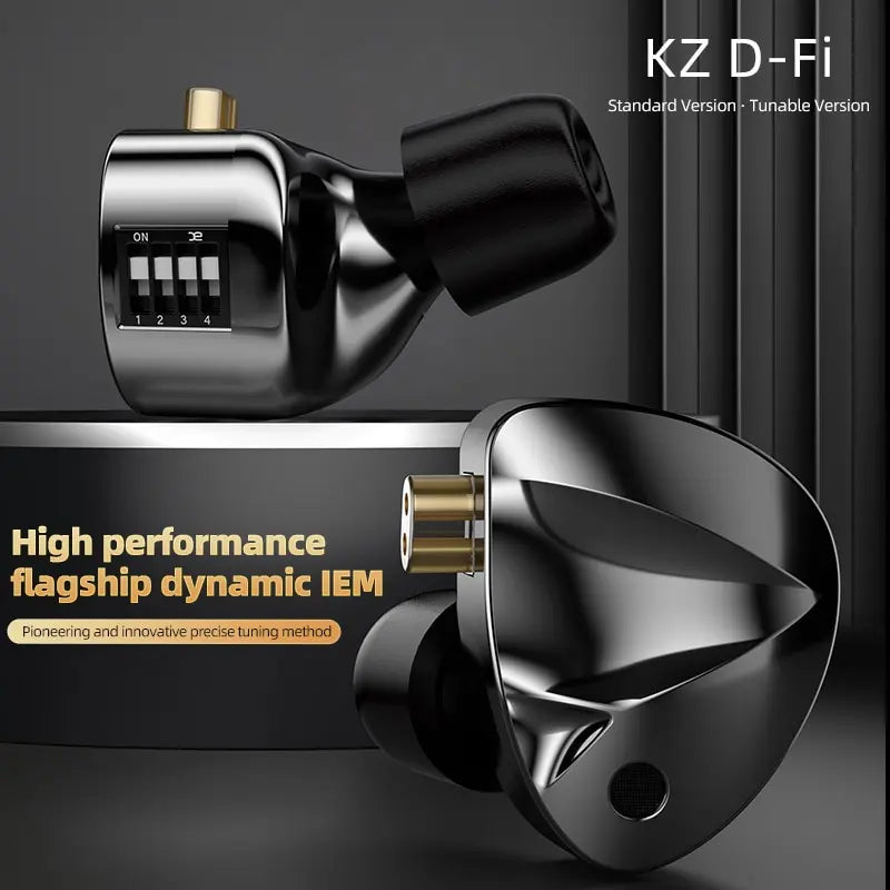 KZ D-Fi HIFI-Bass-Ohrhörer, In-Ear-Monitor mit 4-stufigem Tuning-Schalter, Sport-Stereo-Headset mit Geräuschreduzierung