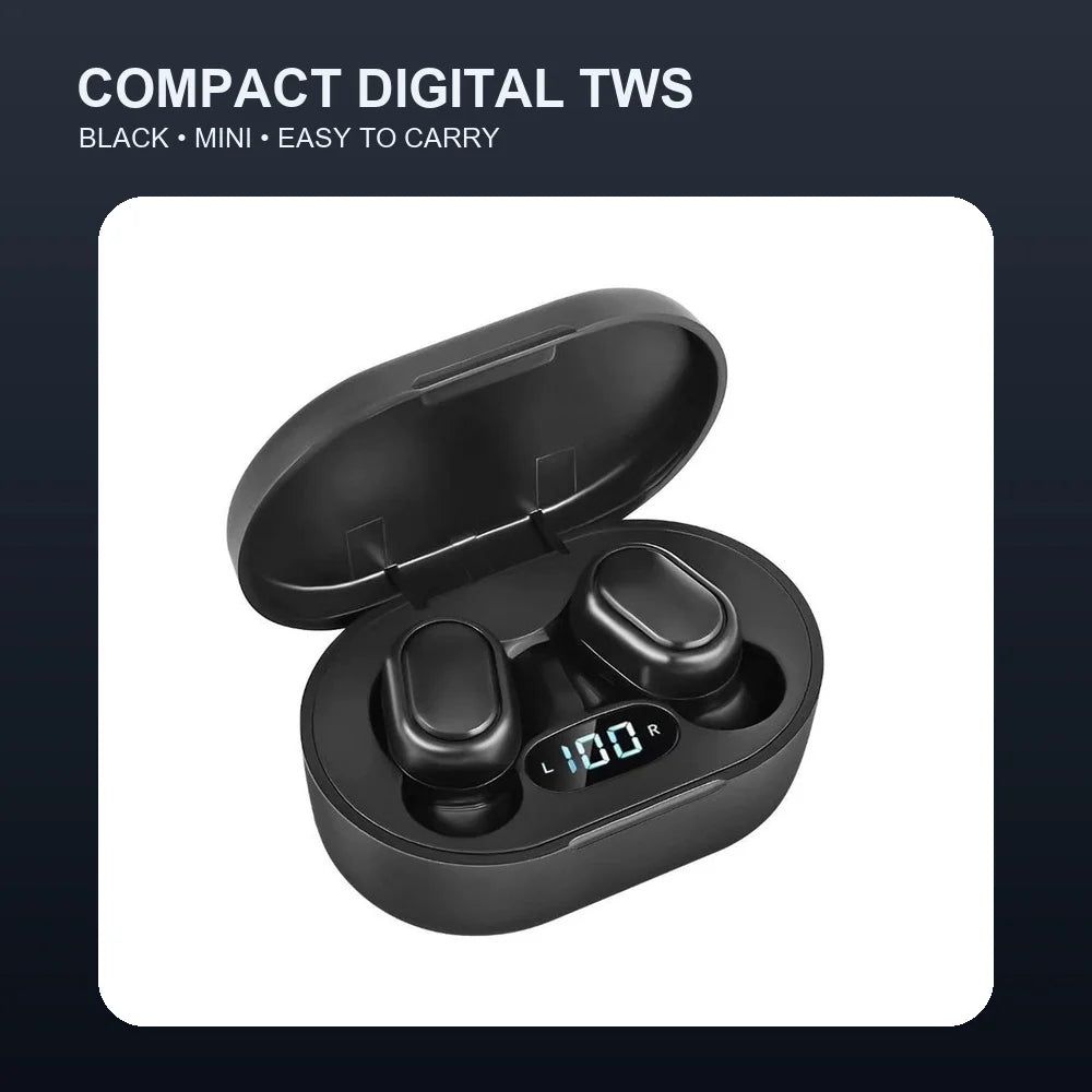 TWS-trådløse ørepropper med Bluetooth 5.0, digital skærm, mini-in-ear-hovedtelefoner, stereosamtaler og LED-opladningsetui