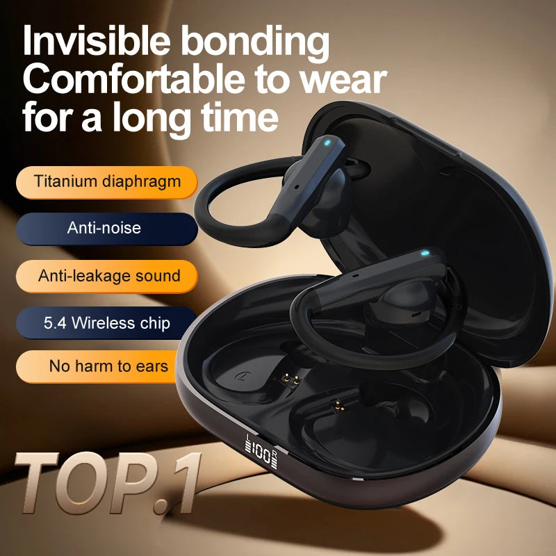 Latest Headphone Tws Dual Mic Enc Ows Hands Free Ireless Open Ear Noise Reduction Running Sports Earbuds Audifonos