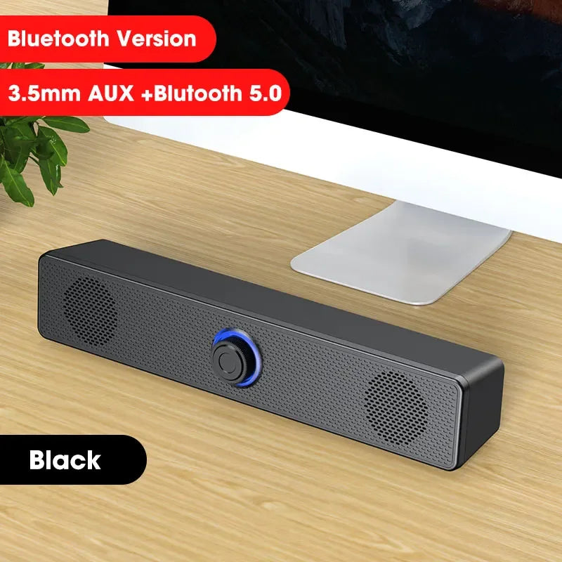 Bluetooth 5.0 4D Surround Soundbar Wired Wireless Stereo Subwoofer Speaker for PC Laptop Computer Gaming Home Theater Movies