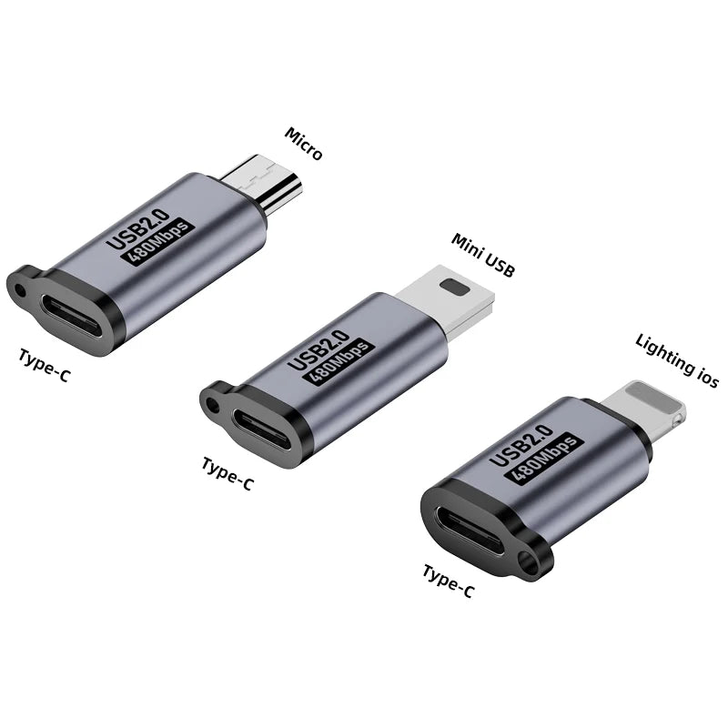 USB C Adapter Type C Female to Micro to Mini USB Male Converter IPhone14 13 Xiaomi Samsung iOS Male Charger Adapter
