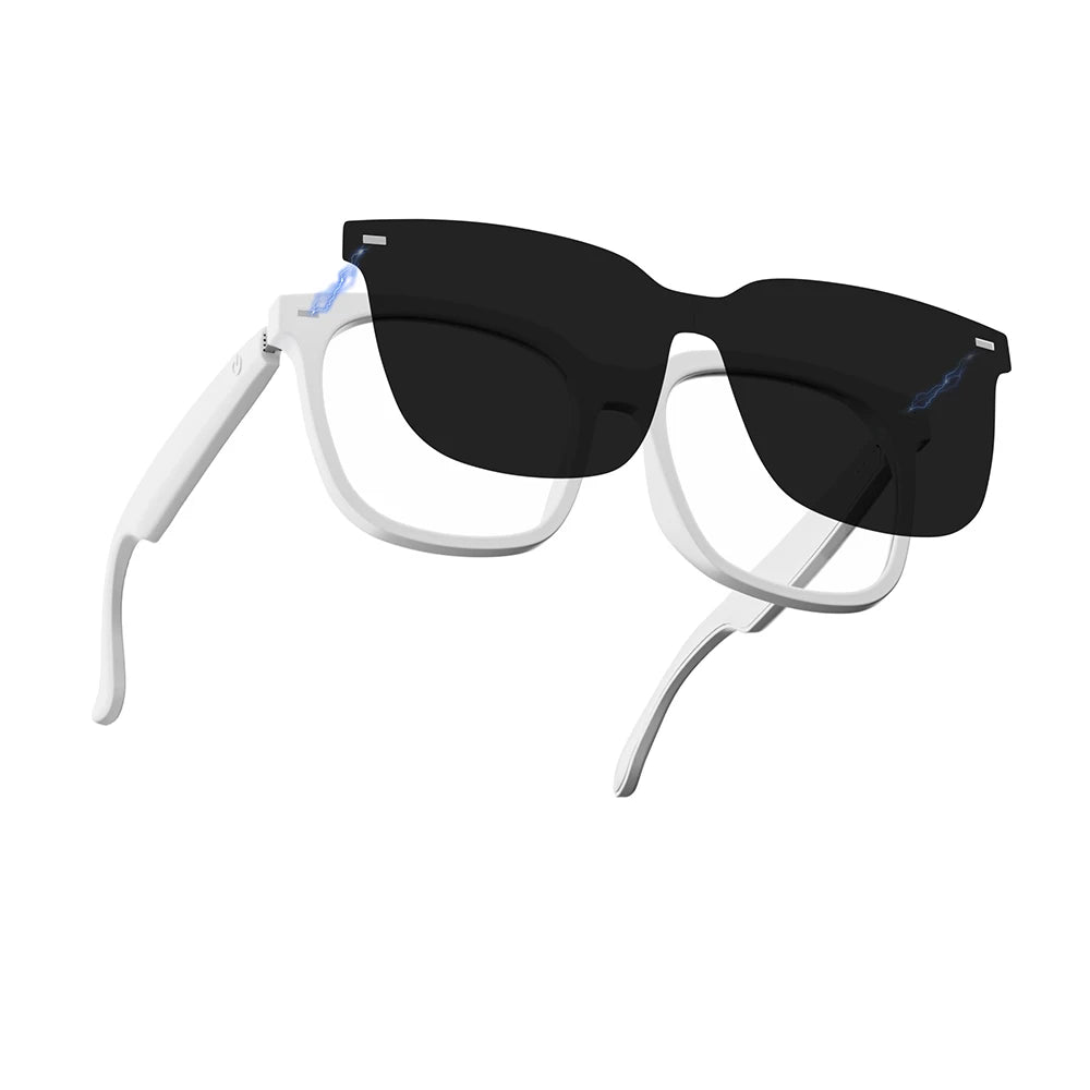 Lunettes Bluetooth AI à oreille ouverte Lentilles à aspiration magnétique Appels et musique à traduction en temps réel Communication commerciale et voyages internationaux
