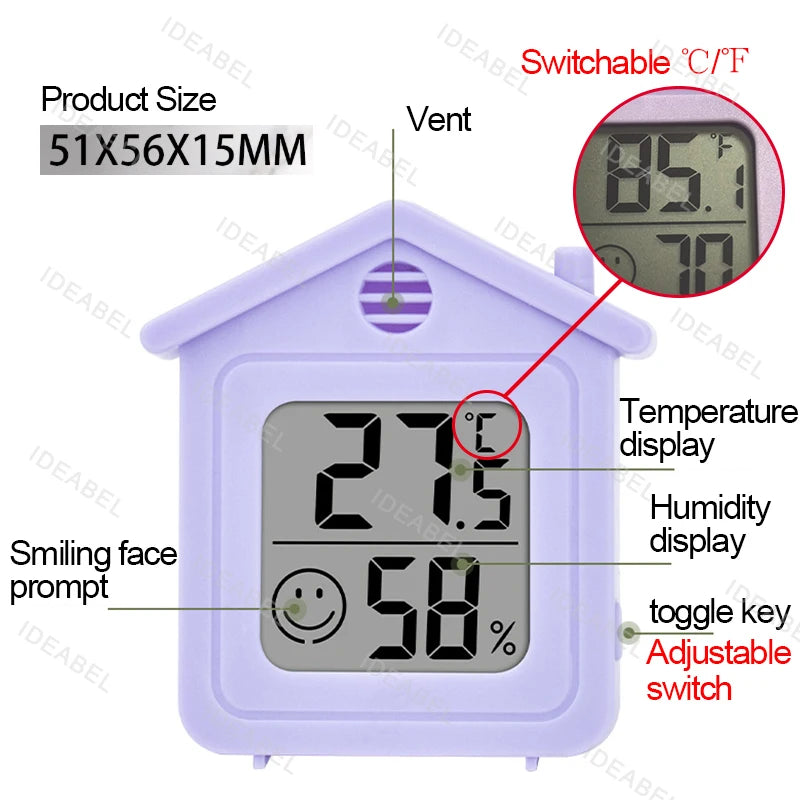 LCD Digital Thermometer Hygrometer Indoor Room Electronic Temperature Humidity Meter Sensor Gauge Weather Station For Home