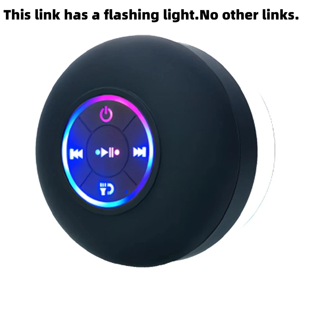 Altavoz Bluetooth inalámbrico portátil con luz LED, impermeable IPX4, altavoz potente para exteriores y baño, caja de sonido estéreo con ventosa grande