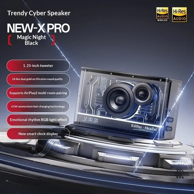 Edifier Flower NEW-X Pro GaN Speakers Support AirPlay 2 Chained Clock Display, RGB Light Cool Energy Sound Gaming Gifts