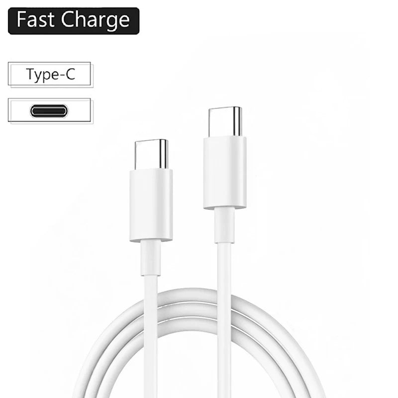 PD 60 W USB-C til USB Type-C-kabel til hurtig opladning og dataoverførsel til iPhone 15/15 Pro, Huawei, Samsung og Xiaomi, sort eller hvid, 1M 2M 3M