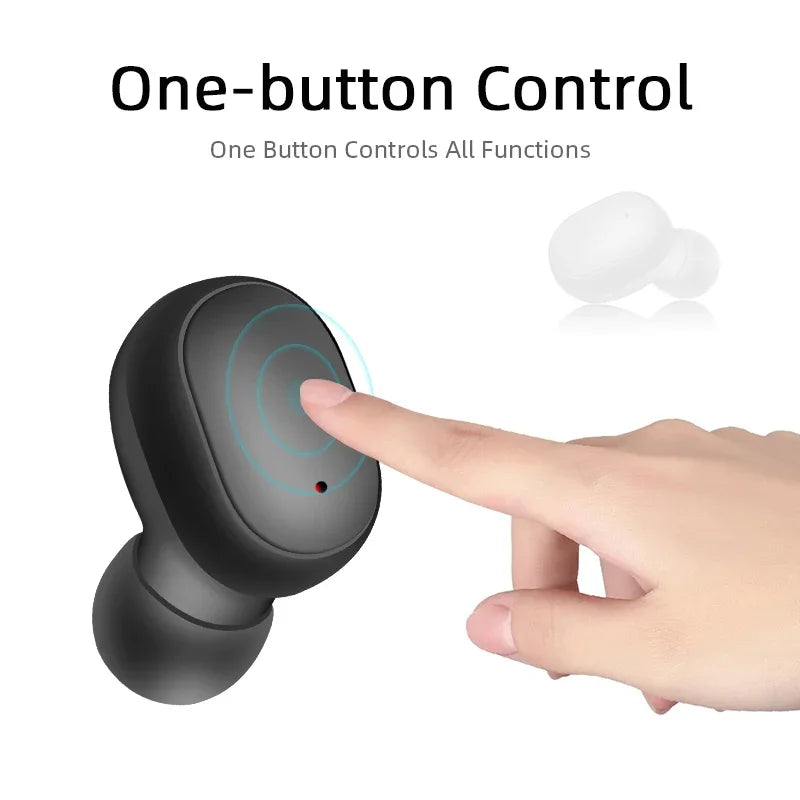 Bluetooth-øretelefoner med digitalt display og mikrofon, TWS E6S trådløst Bluetooth-headset med støjreduktion til Xiaomi, Huawei og Oppo