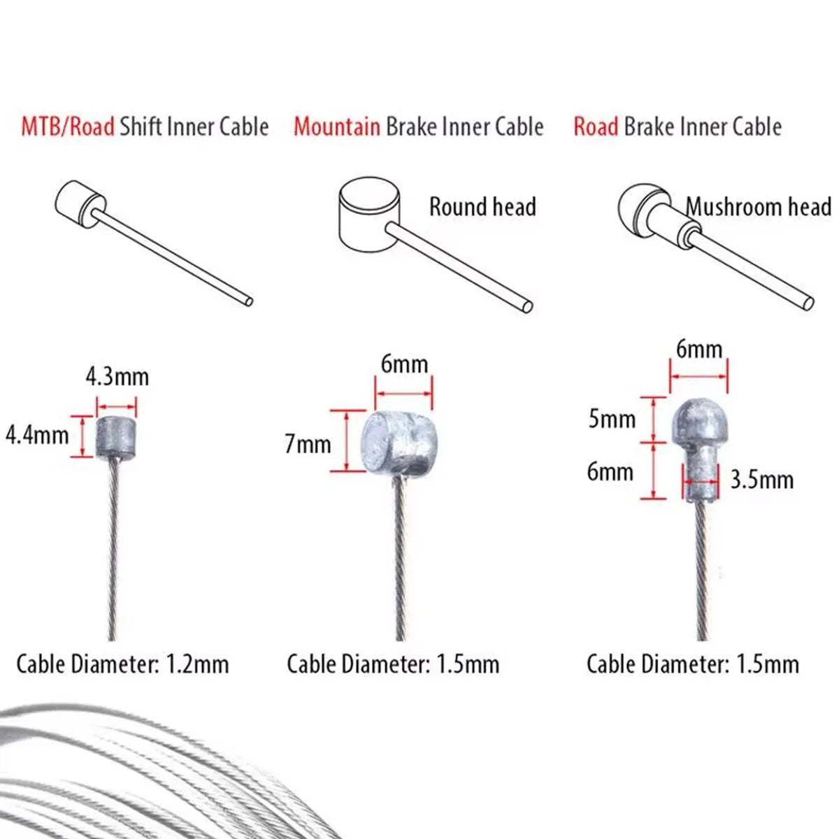 1PC/5/10PCS Universal Bicycle Shift Line Highway Mountain Bike Brake Line High Quality Galvanized Steel Wire Bicycle Accessories