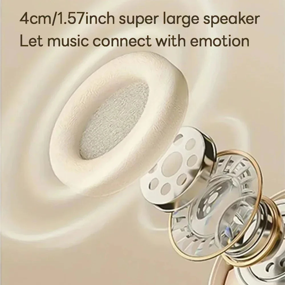 Auriculares Bluetooth 5.3 para gaming, inalámbricos de modo dual, plegables, con reducción de ruido, para música, iPhone y Xiaomi