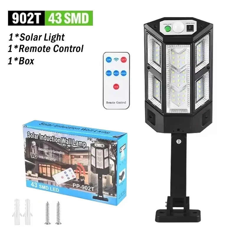 Newest Solar Lamp Powerful Outdoor Solar Lights of Motion Sensor 3 Modes Waterproof IP65 Solar Garden Torch Street Yard Lantern