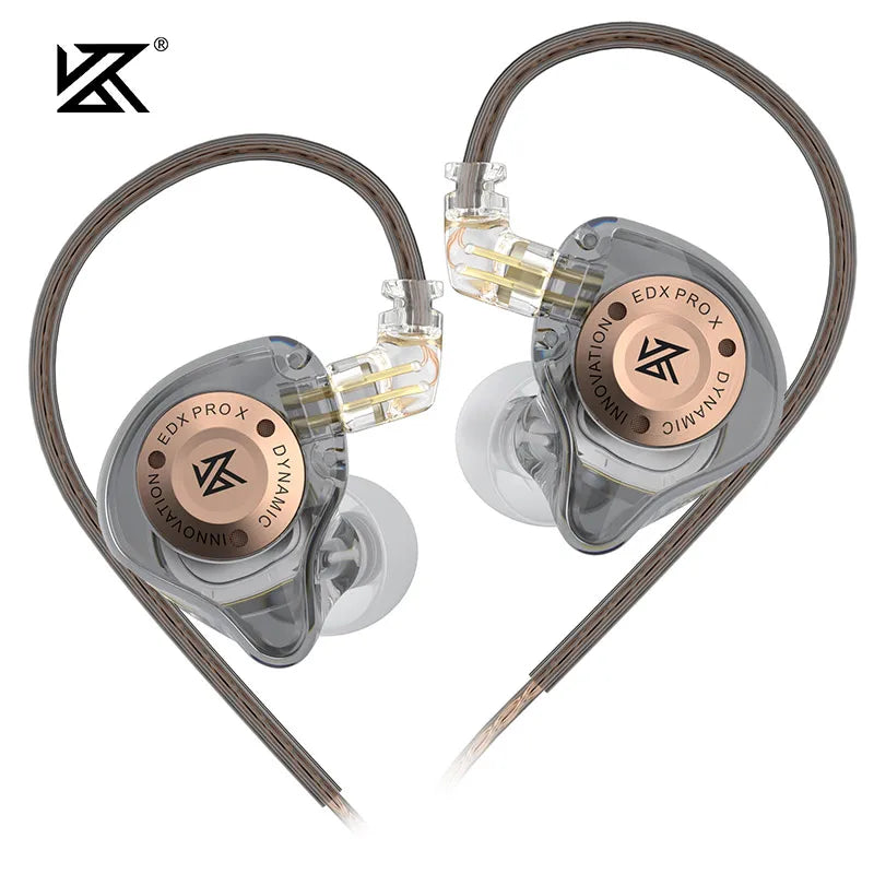 KZ EDX PRO X IEM-øretelefoner med dynamisk driver, HiFi-lyd og dyb bas, sportsørepropper med støjreduktion og aftageligt kabel