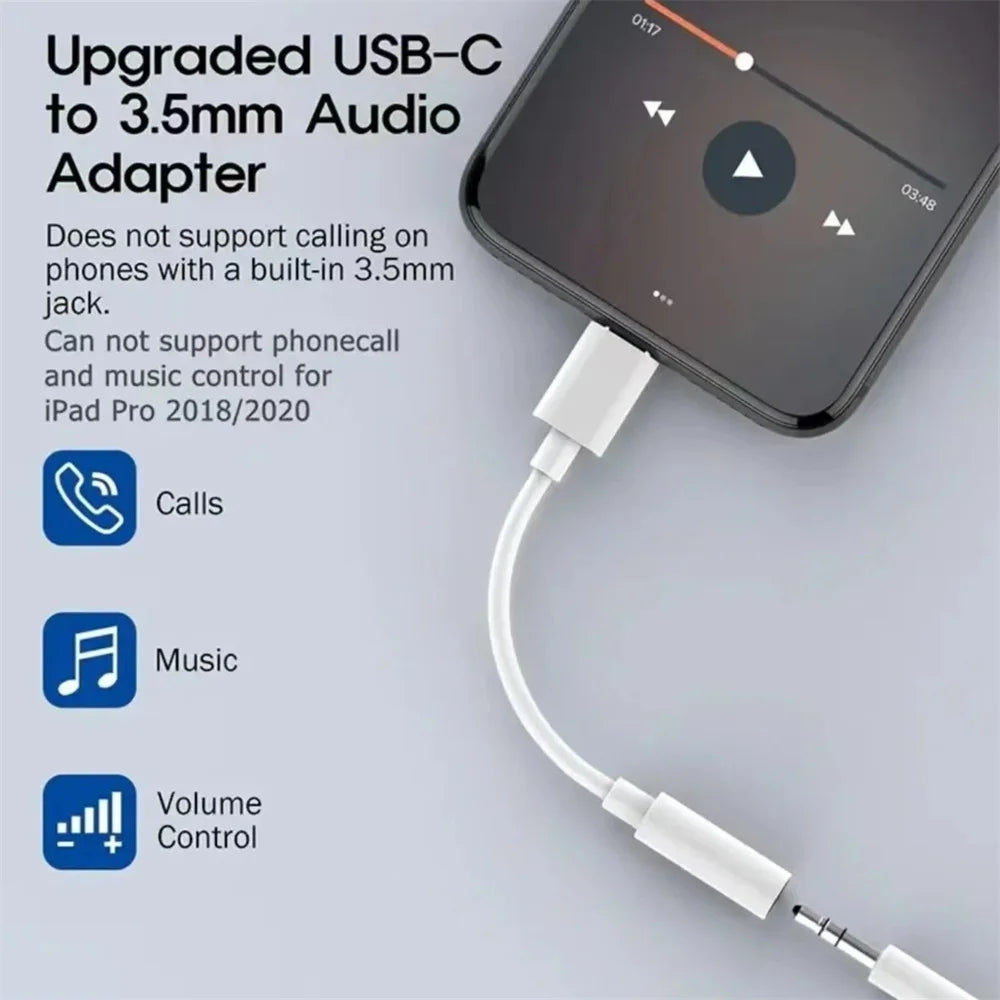 Typ-C-auf-3,5-mm-AUX-Adapter, USB-Typ-C-auf-3,5-mm-Audiokabel, Ohrhörer-Konverter für Samsung, Xiaomi, Redmi, Poco, LG, Huawei und OnePlus