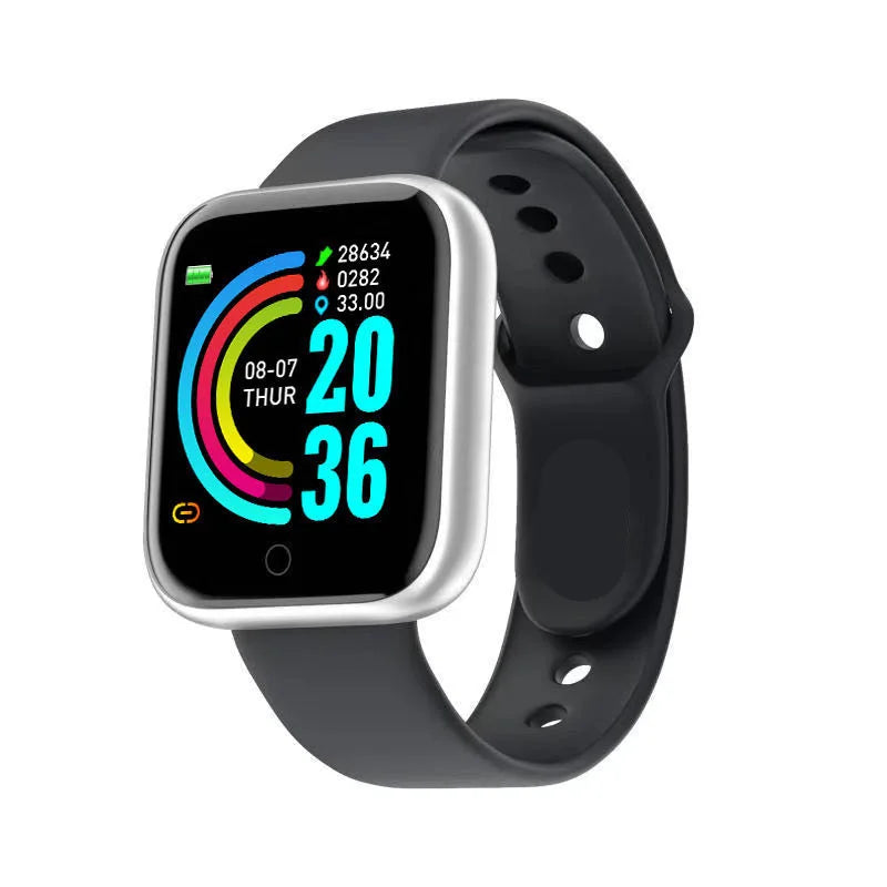 Smartwatch inteligente Y68 para hombre y mujer, monitorización de frecuencia cardíaca, oxígeno en sangre y presión arterial, monitorización del sueño multifunción, compatible con iOS y Android