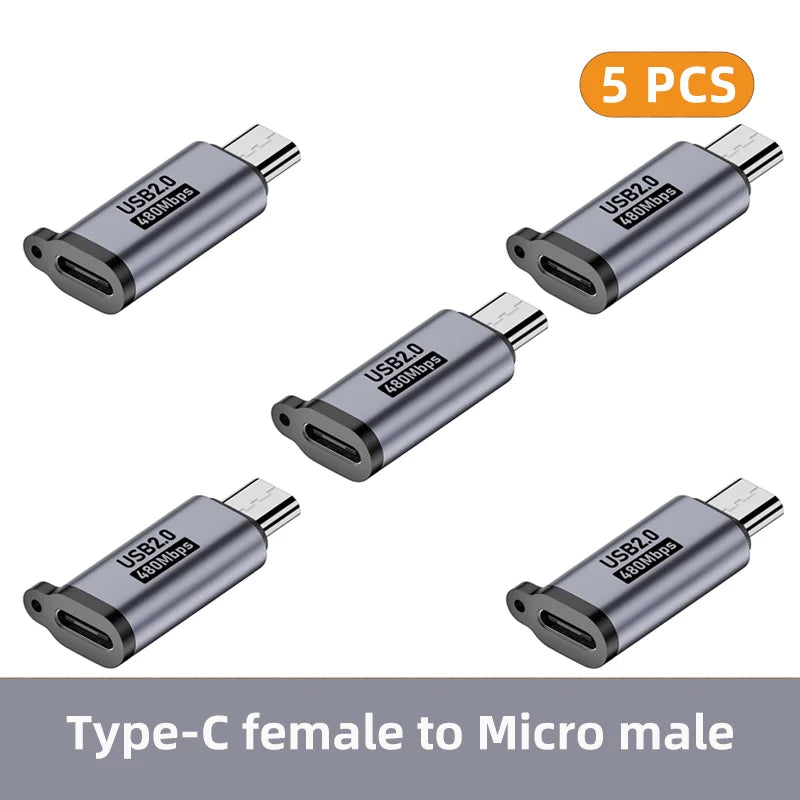 USB C Adapter Type C Female to Micro to Mini USB Male Converter IPhone14 13 Xiaomi Samsung iOS Male Charger Adapter