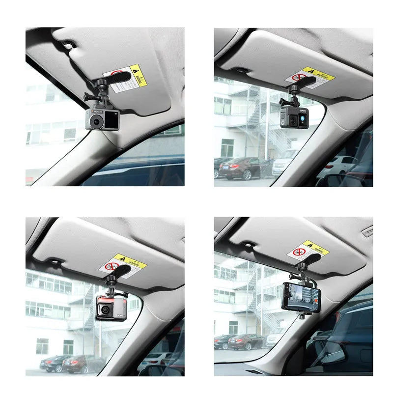 Car Camera Mount Sun Visor Camera Holder Clip For GoPro Hero 13 12 11 10 9 DJI OSMO Action 6 5 Pro 4 Insta360 X5 X3 X4 Accessory