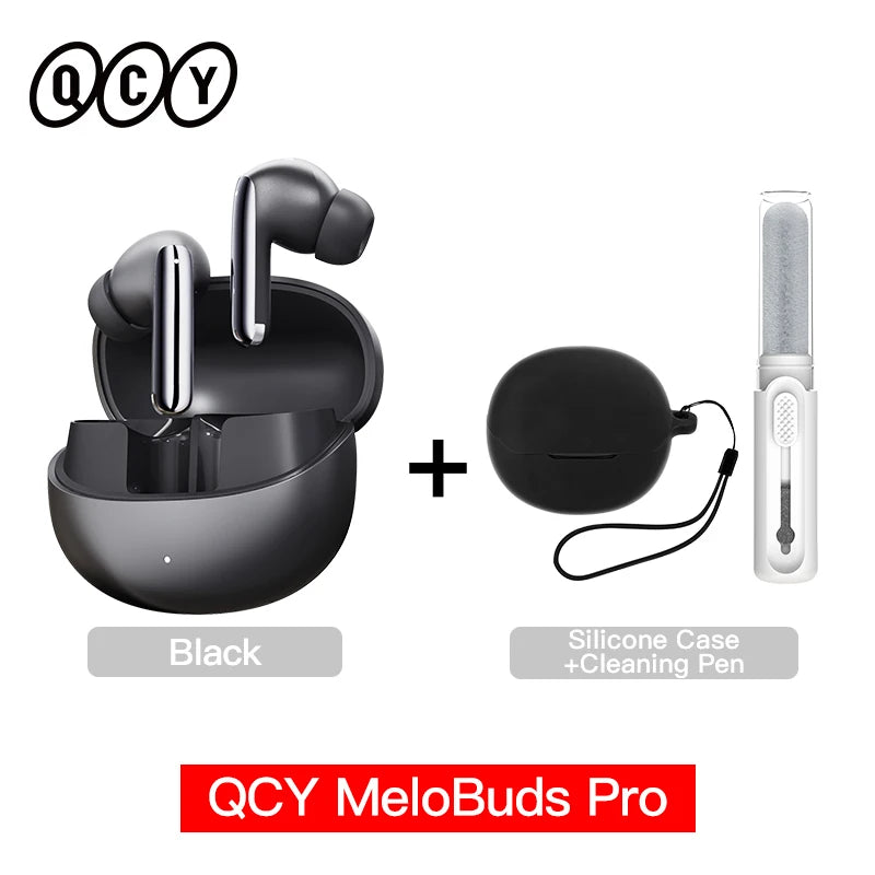 QCY MeloBuds Pro ANC Écouteurs Bluetooth 5.3 sans fil ANC hybride 46dB Hi-Res LDAC Écouteurs 6 micros Casque Détection intra-auriculaire 34H