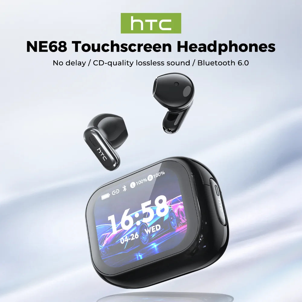 HTC NE68 Wireless Bluetooth Headphones With Microphone AI Translator TWS HiFi Sound Earbud Noise Reduction IOS Android PC