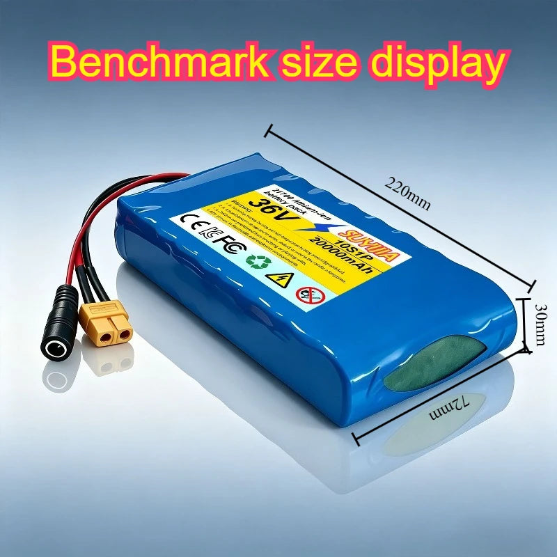 36V 20Ah 21700 Li-ion Battery Pack, 10S1P Electric Scooter Battery with XT60/DC Connector for 250W-500W Motor BMS Protection