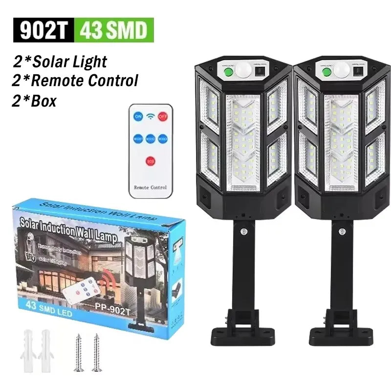 Newest Solar Lamp Powerful Outdoor Solar Lights of Motion Sensor 3 Modes Waterproof IP65 Solar Garden Torch Street Yard Lantern