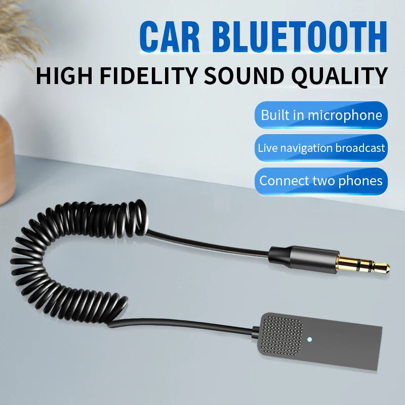 New Bluetooth 5.4 Car AUX Adapter USB To 3.5mm Stereo Hifi Music Wireless Audio Receiver Dongle Handsfree For Car BT Transmit