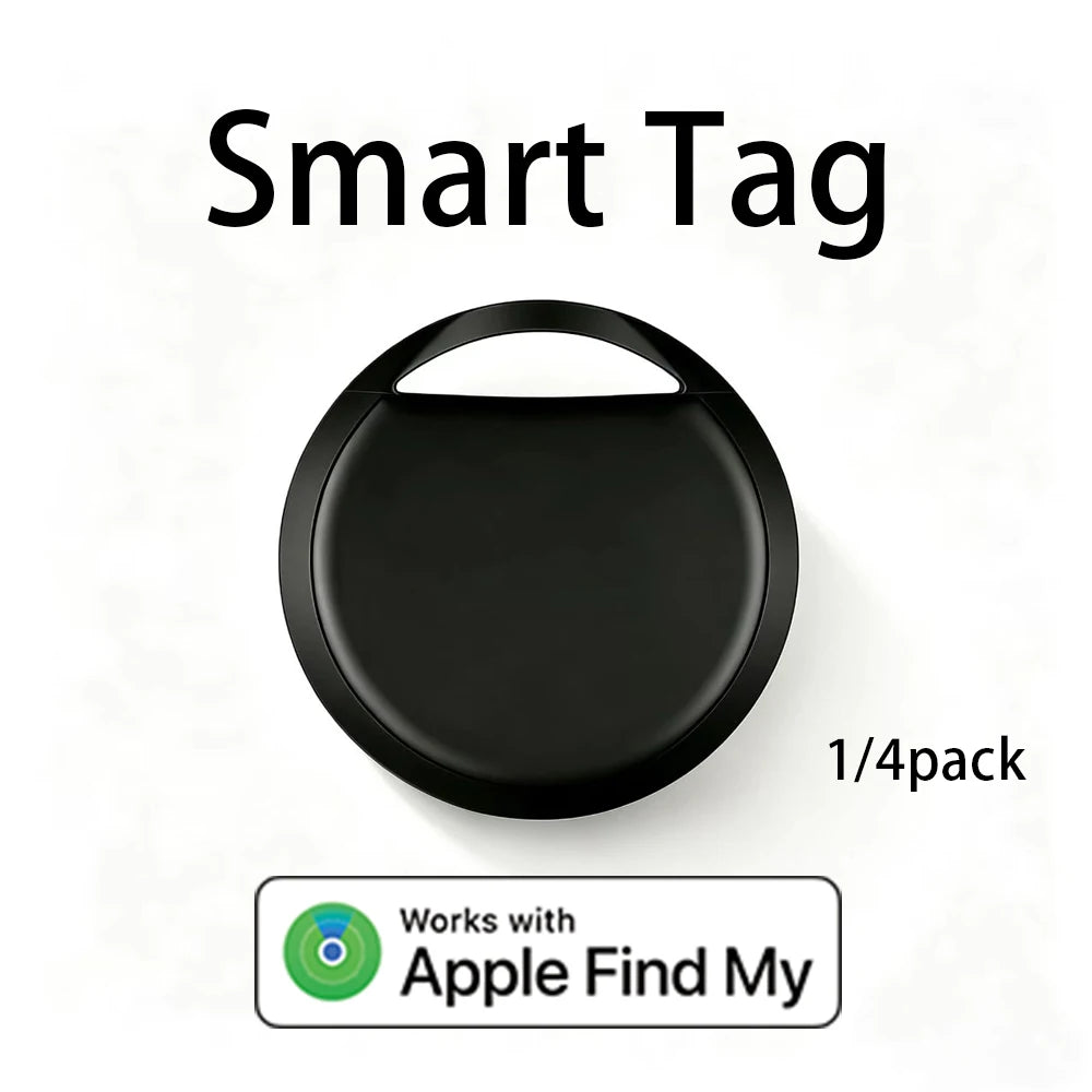 1/4 stk. Smart Tag til Apple Find My – Bluetooth-sporing af genstande med advarsel ved glemt genstand og høj biplyd til nøgler, pung og bagage