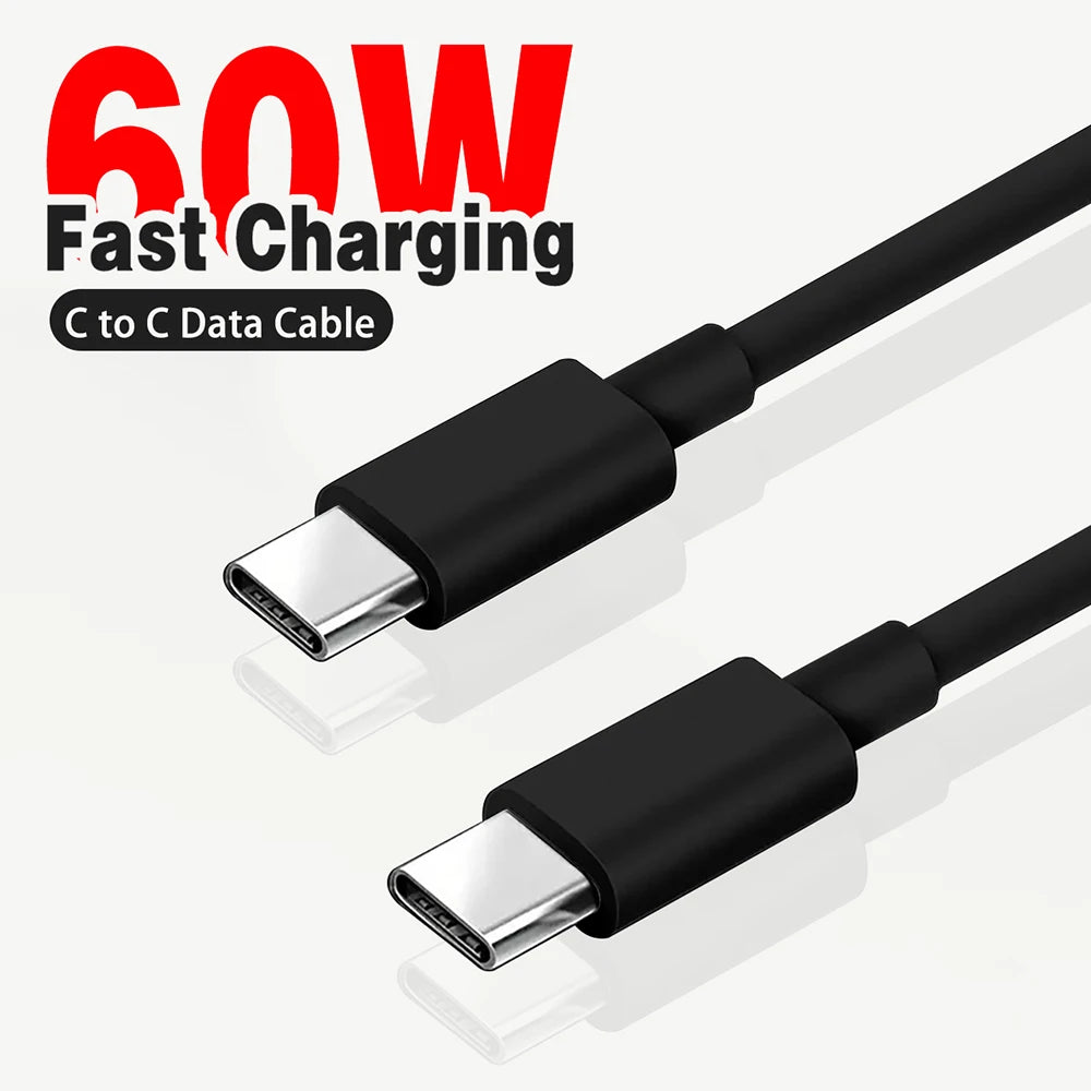 Câble de charge rapide USB C vers USB Type C 60W PD pour iPhone 15 15 Pro Huawei Samsung Xiaomi Câble de données Noir Blanc 1M 2M 3M
