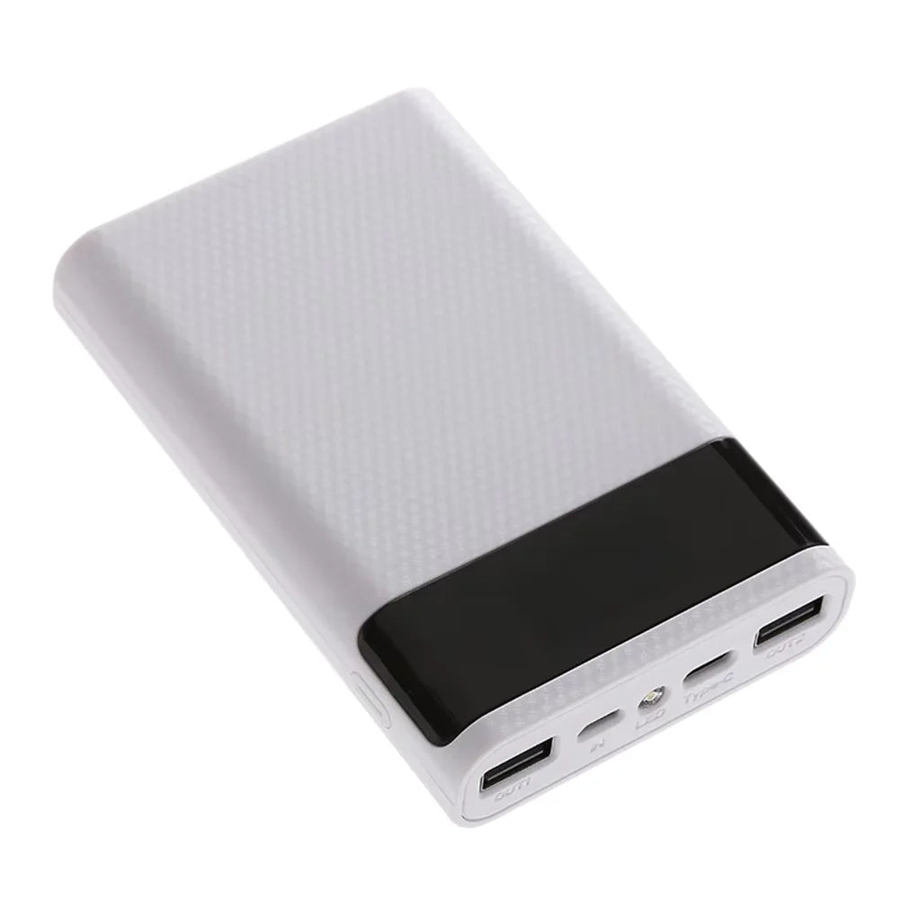 DIY-etui til powerbank med 4x18650-batterier, 5V 2A, dobbelt USB Type-C, DIY-opbevaringsboks til opladning, Micro USB-interface til Android-smartphones