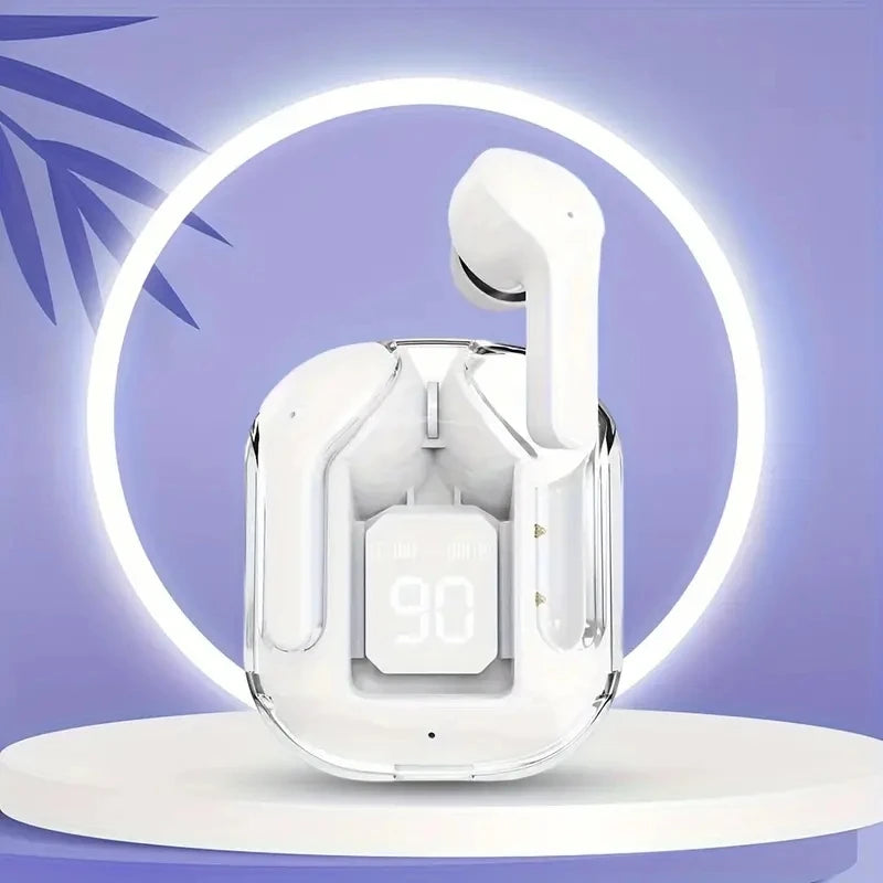 Original T2 Oreillettes Bluetooth sans fil transparentes HIFI Casque LED Affichage numérique de la puissance Son stéréo Oreillettes pour Xiaomi