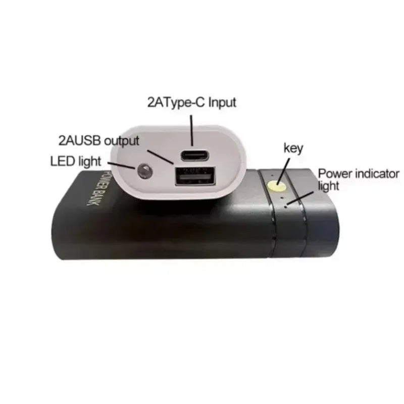 DIY-powerbankboks uden batterier, 5V 2A 6000mAh, 2X 18650 USB Type-C-batteriopladeretui til telefon og elektronisk opladning