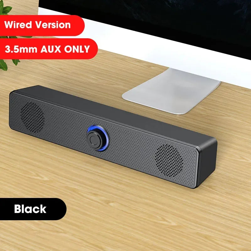 Barra de sonido Bluetooth para cine en casa con subwoofer, sonido envolvente 4D, graves potentes y altavoz estéreo con cable para TV y computadora
