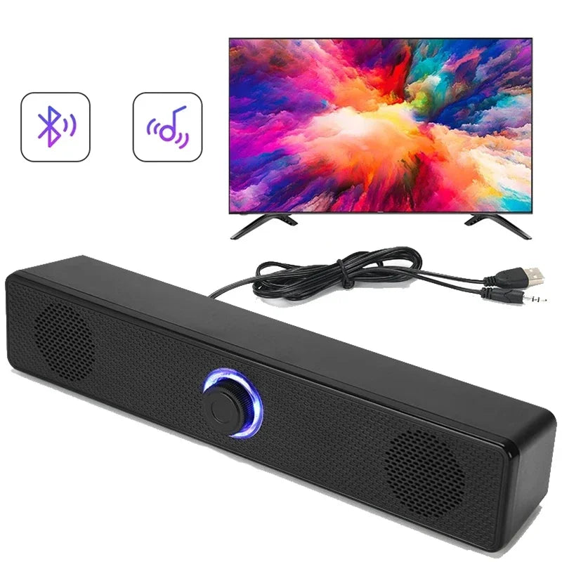 PC-Soundbar, kabelgebundener und kabelloser Bluetooth-Lautsprecher, USB-betriebene Soundbar für TV, PC und Laptop, Gaming-Heimkino-Surround-Audiosystem
