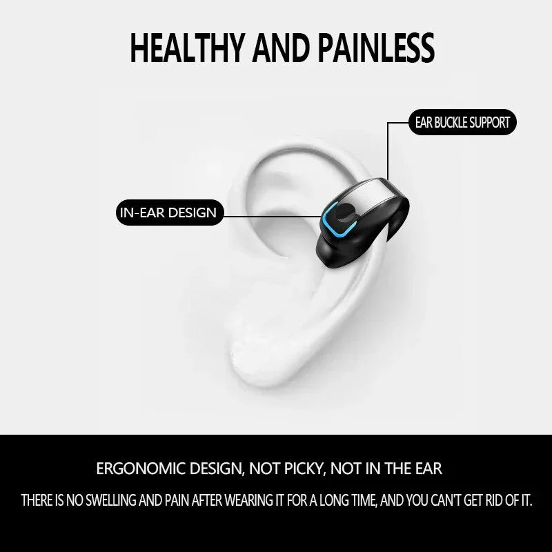 Clip d'écouteurs Écouteurs Bluetooth sans fil Casque à conduction osseuse TWS de haute qualité Auriculaires sport Réduction du bruit avec micro